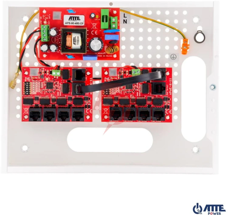 Zestaw do 9 kamer ip switch poe 9p+1up atte ip-9-11-e