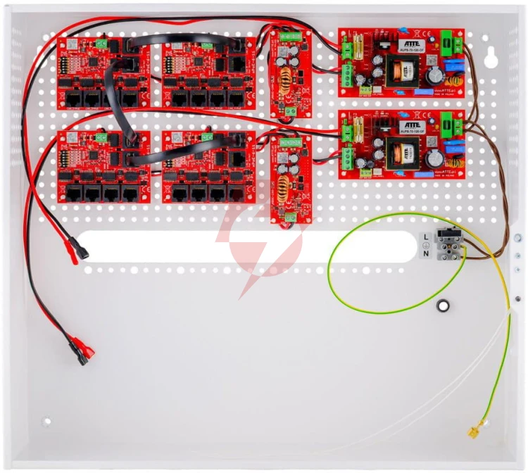 Zestaw buforowy do 17 kamer ip switch poe 17p+1up atte ipups-17-11-h
