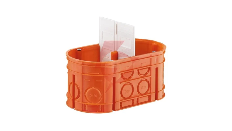 Puszka podtynkowa podwójna 60mm pomarańczowa M2x60F Multiwall 33160008