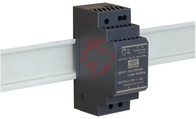 Zasilacz impulsowy na szynę din mean well hdr-30-12 12v/30w/2a