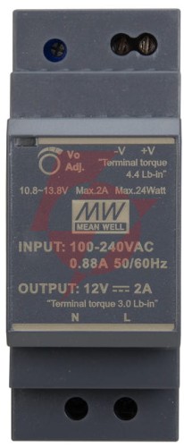 Zasilacz impulsowy na szynę din mean well hdr-30-12 12v/30w/2a
