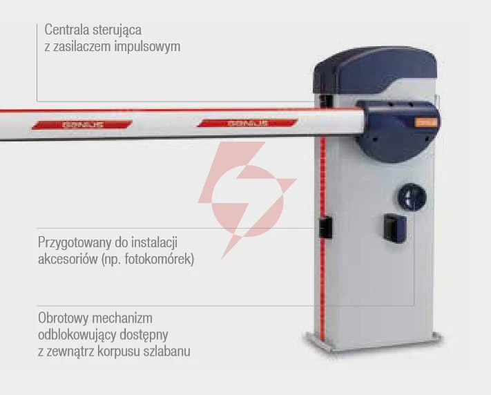 Szlaban kompletny genius rainbow fast 324c z ramieniem o dł. 3m