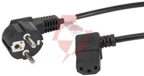 Kabel zasilający cee 7/7 iec 320 c13 1.8m kątowy vde lanberg