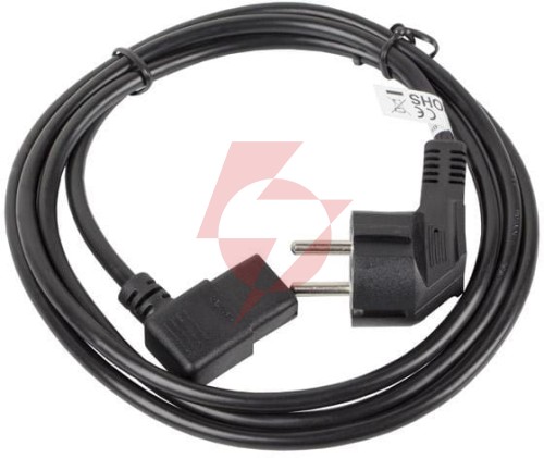 Kabel zasilający cee 7/7 iec 320 c13 1.8m kątowy vde lanberg