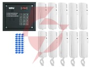 Laskomex system domofonu 10 lokatorów, 1 wejście, czytnik rfid.