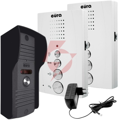 Domofon ''eura'' adp-51a3 ''difesa'' - 1-rodzinny, 2 unifony, interkom, biały