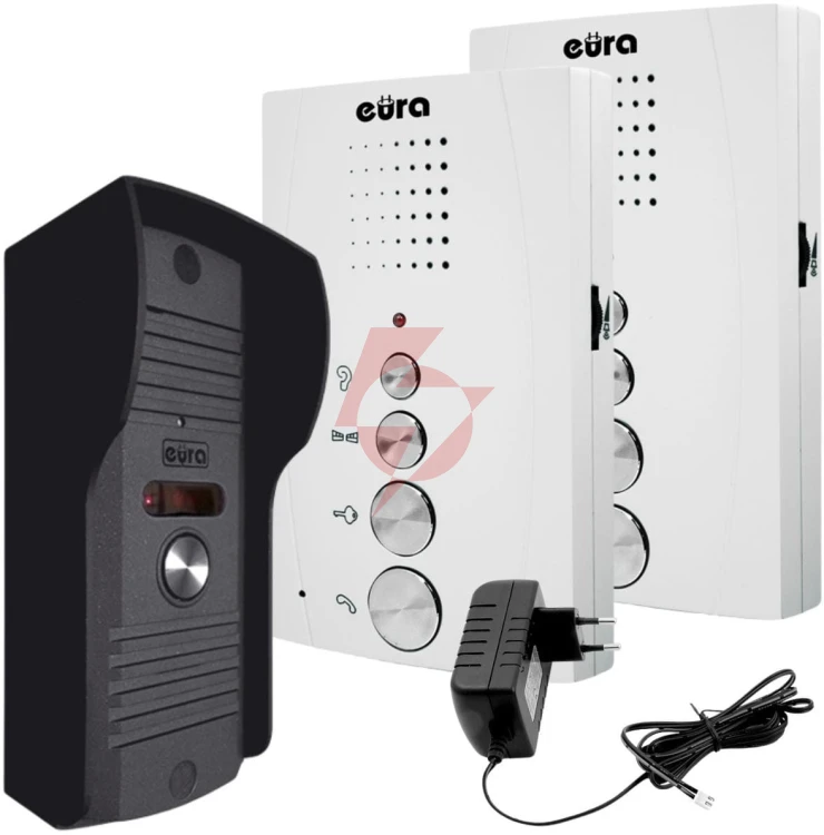 Domofon ''eura'' adp-51a3 ''difesa'' - 1-rodzinny, 2 unifony, interkom, biały