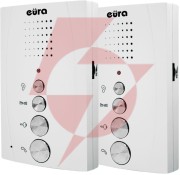 Domofon ''eura'' adp-51a3 ''difesa'' - 1-rodzinny, 2 unifony, interkom, biały