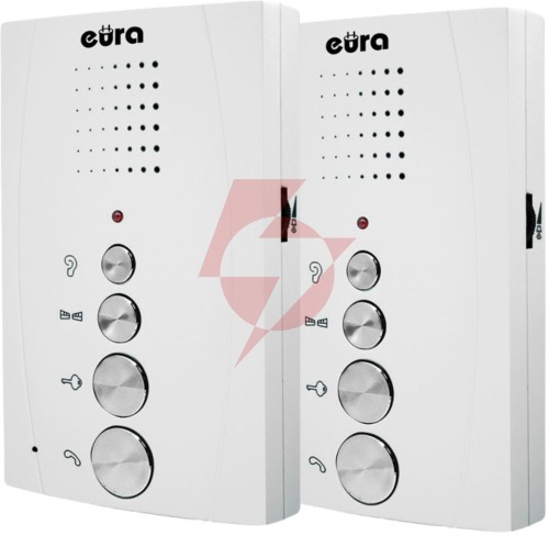 Domofon ''eura'' adp-51a3 ''difesa'' - 1-rodzinny, 2 unifony, interkom, biały
