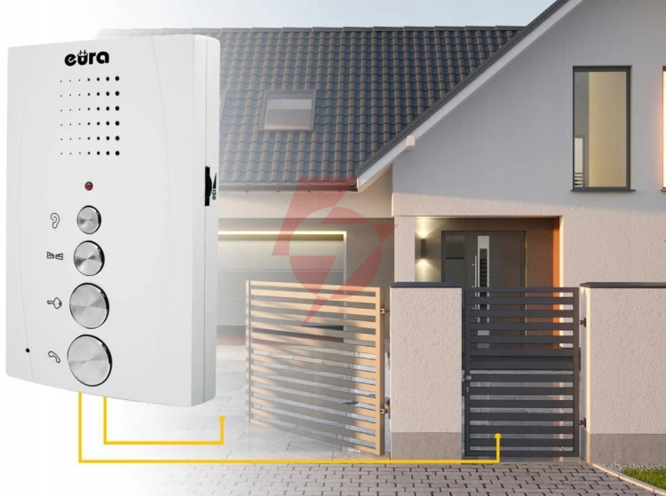 Domofon ''eura'' adp-51a3 ''difesa'' - 1-rodzinny, 2 unifony, interkom, biały