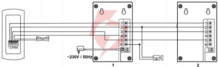 Domofon ''eura'' adp-51a3 ''difesa'' - 1-rodzinny, 2 unifony, interkom, biały