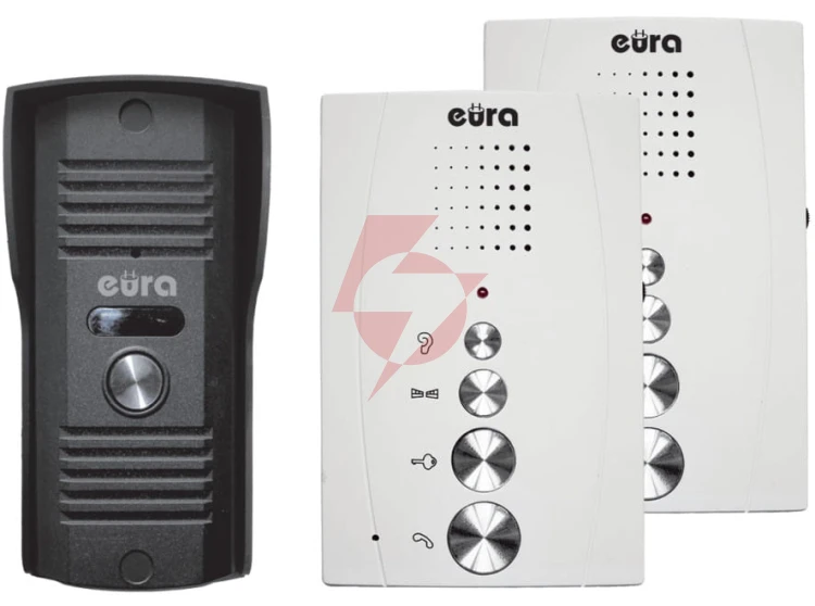 Domofon ''eura'' adp-51a3 ''difesa'' - 1-rodzinny, 2 unifony, interkom, biały