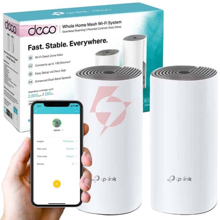 Domowy system wi-fi mesh tp-link deco e4 (2-pack)