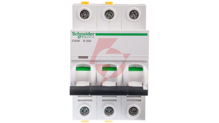 Wyłącznik nadprądowy 3P B 20A 6kA AC iC60N-B20-3 Acti9 A9F03320
