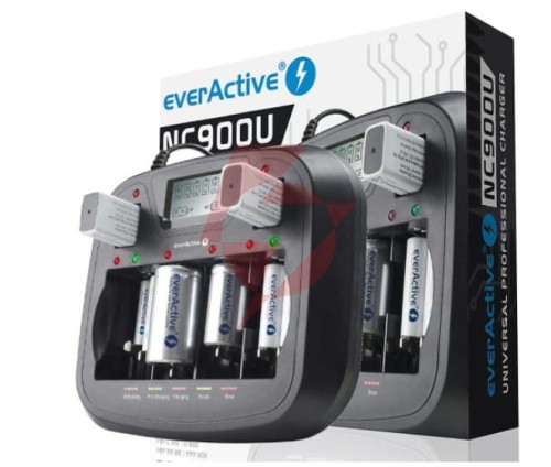 Ładowarka procesorowa do akumulatorków aa / aaa / c / d / 6f22 / 9v everactive nc-900u