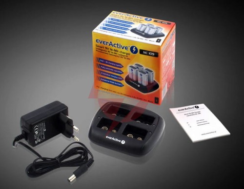 Ładowarka do akumulatorków 6f22 / hr22 / 9v everactive nc-109