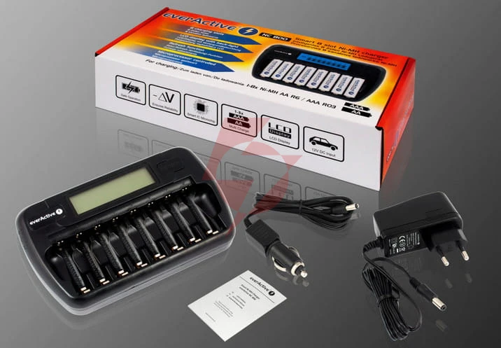 Ładowarka do 8 akumulatorków aa / aaa everactive nc-800
