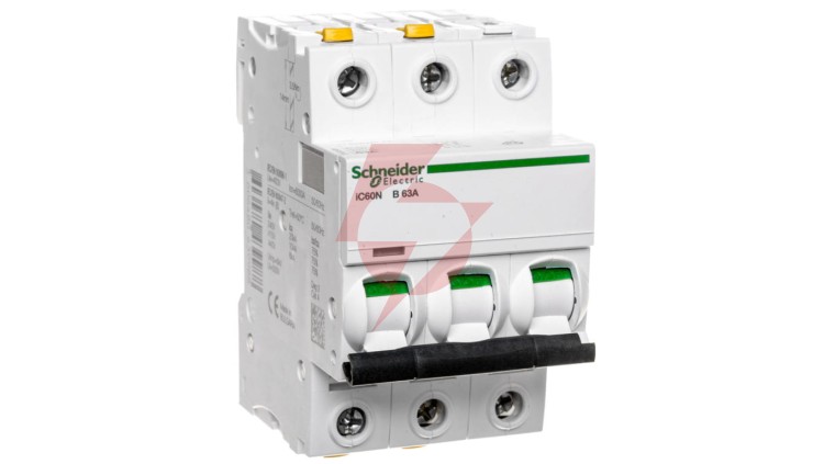 Wyłącznik nadprądowy 3P B 63A 6kA AC iC60N-B63-3 Acti9 A9F03363