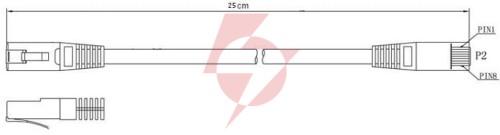 Patchcord kat.6 utp 0,25m niebieski lsoh