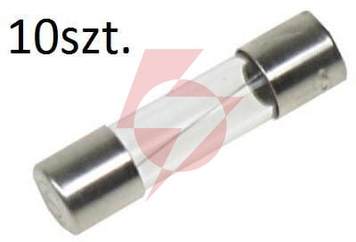 Bezpiecznik topikowy b-1000 1000ma szklany, zwłoczny 1a 250v 10szt.
