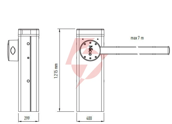 Szlaban nice m5bar - zestaw do 4 metrów