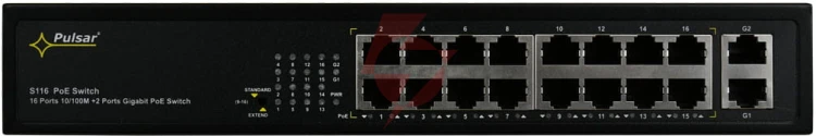 Switch pulsar 16-portowy s116 do 16 kamer ip