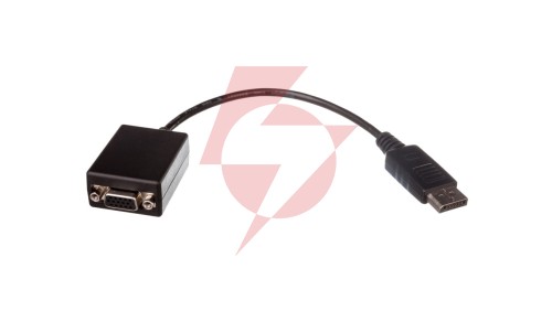 Kabel połączeniowy DisplayPort 1.1a Typ DP/VGA, M/Ż czarny 0,15m