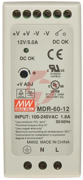 Zasilacz na szynę din mdr-60-12 