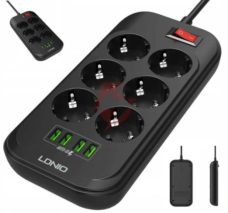 Listwa zasilająca ldnio se6403 6 gniazd + 4x usb przedłużacz
