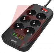 Listwa zasilająca ldnio se6403 6 gniazd + 4x usb przedłużacz