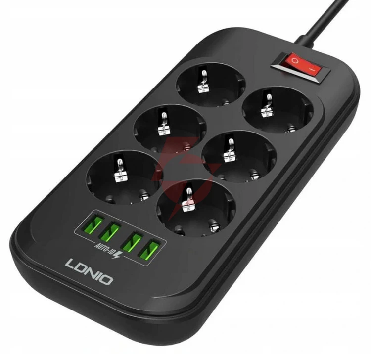 Listwa zasilająca ldnio se6403 6 gniazd + 4x usb przedłużacz
