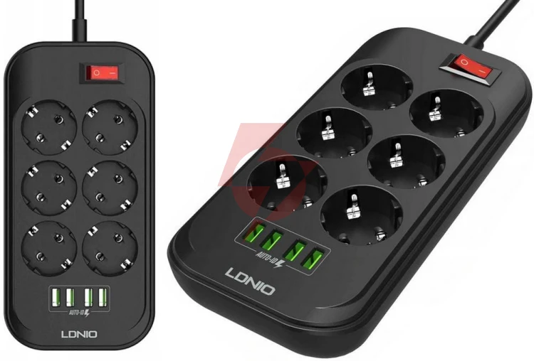 Listwa zasilająca ldnio se6403 6 gniazd + 4x usb przedłużacz