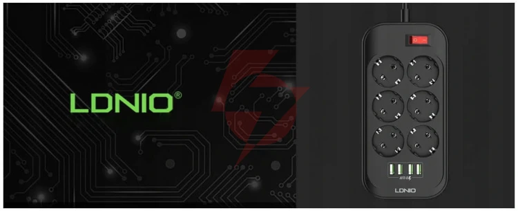 Listwa zasilająca ldnio se6403 6 gniazd + 4x usb przedłużacz