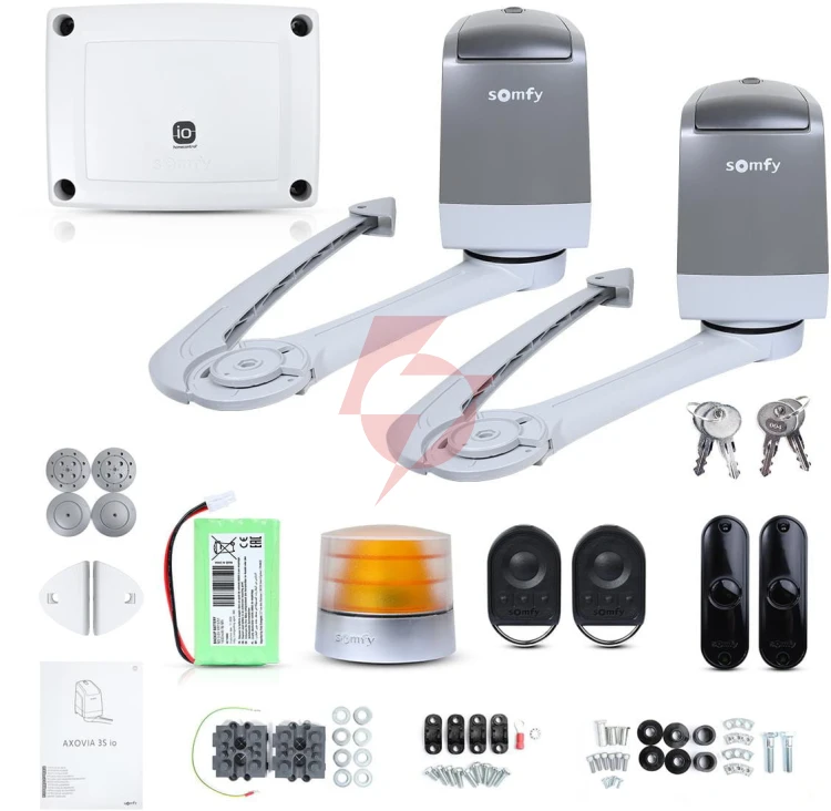 Zestaw somfy axovia 3s io comfort pack do 4m bram dwuskrzydłowych