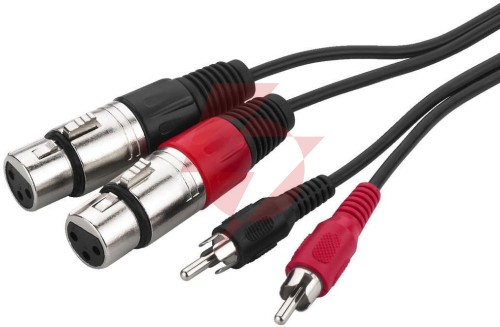 Kabel połączeniowy audio 2 x wtyk rca na 2 x gniazdo xlr mca-127j 1m