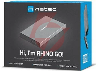 Zewnętrzna obudowa dysku natec rhino go sata 2,5" szary