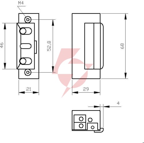 Zaczep elektra r4 12v dc- zmn. pobór prądu 