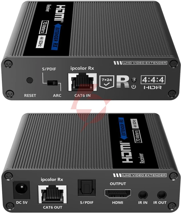 Konwerter hdmi na lan kaskada 4k spacetronik ip sph-676c - zestaw