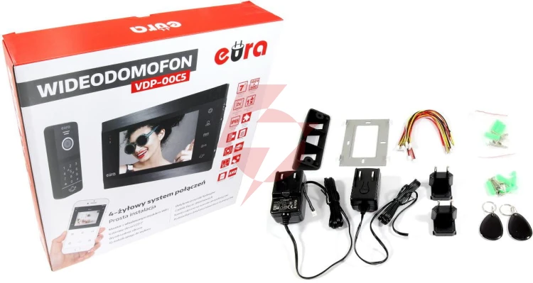 Wideodomofon eura vdp-00c5 czarny tuya