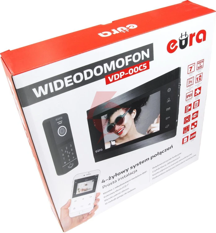 Wideodomofon eura vdp-00c5 czarny tuya