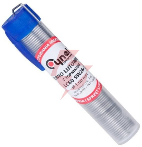 Cyna lutownicza cynel fiolka 16g 1mm sn60pb40 sw26