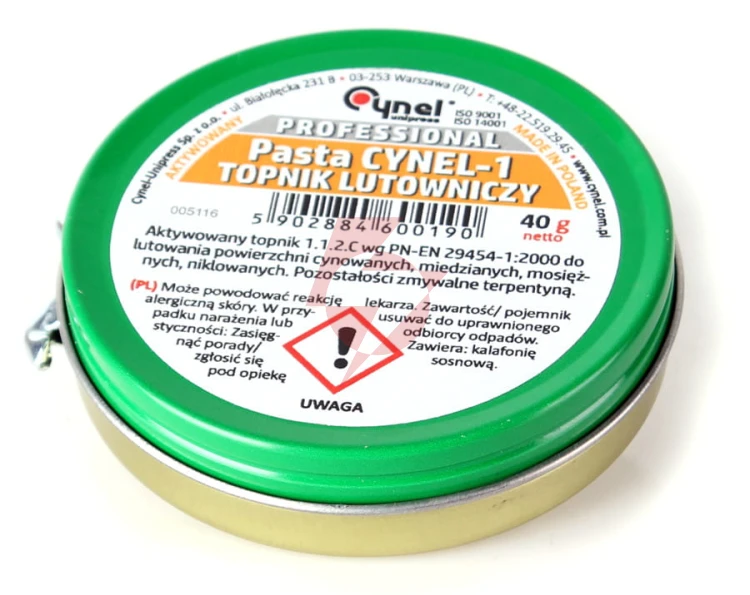 Pasta lutownicza cynel-1 40g do lutowania miękkiego