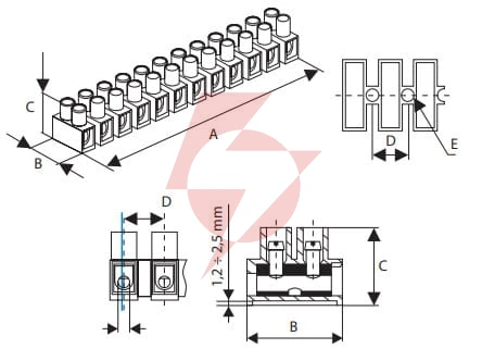 Złączka kostka elektryczna 12-torowa 4-16mm2 pp-12-16 biała (1szt.)