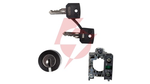Przełącznik 2 położeniowy klucz 22mm czarny 1Z z samopowrotem XB4BG61