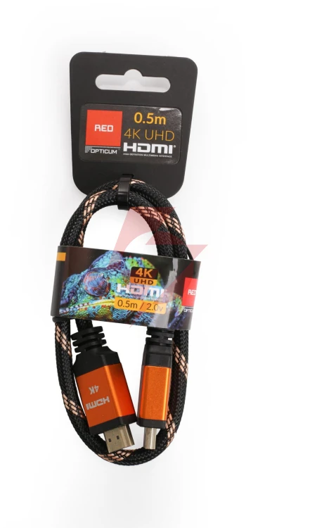 Kabel hdmi-hdmi opticum red 4k uhd - 0.5m (v2.0)