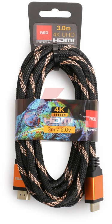 Kabel hdmi-hdmi opticum red 4k uhd - 3m (v2.0)