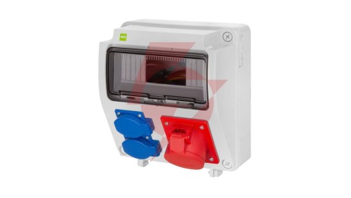 Rozdzielnica budowlana RS-9 9-mod. 2x2P+Z, 16A/5P, IP44 bez zabezpieczeń 6231-00
