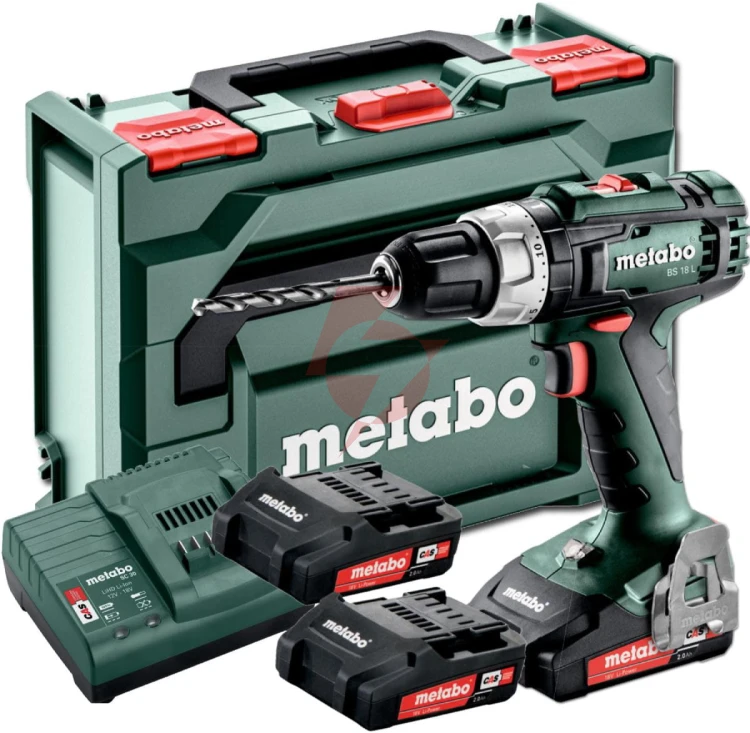 Wiertarko-wkrętarka akumulatorowa metabo bs 18 l 2x2ah, ładowarka