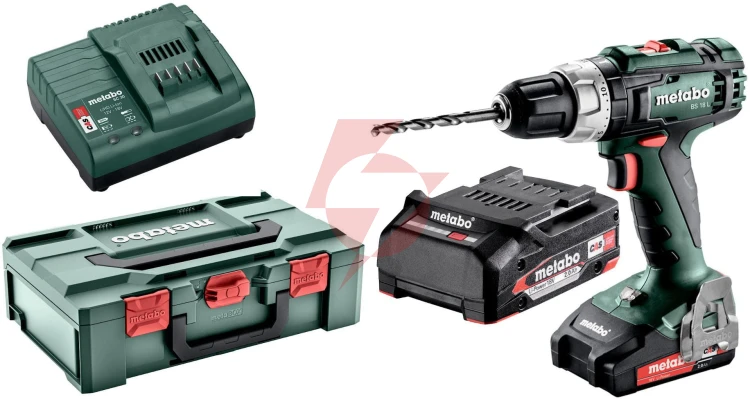Wiertarko-wkrętarka akumulatorowa metabo bs 18 l 2x2ah, ładowarka