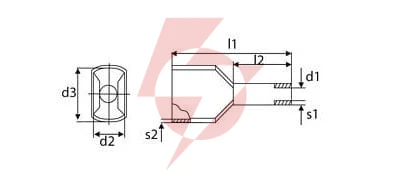 Tulejka izolowana podwójna 1,5mm2 duid-2x1,5-8 czerwony (100szt.)
